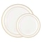 Smarty Had A Party White with Gold Edge Rim Plastic Dinnerware Value Set (120 Dinner Plates + 120 Salad Plates), 240PK 110GVP-CASE - alternate 3